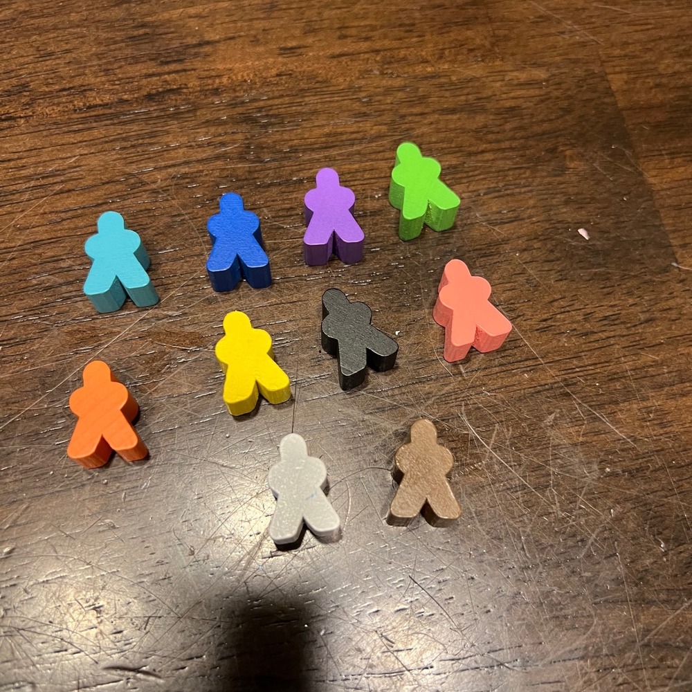 Unbranded Wooden Meeple Game Pieces Set‎ of 10 Multicolor Excellent Replacement